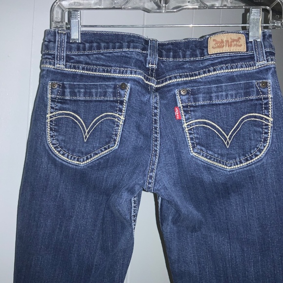 Levi's 524 Too Super Low jeans Sz 5 M vintage denim decorative stitching Y2K - Picture 7 of 9